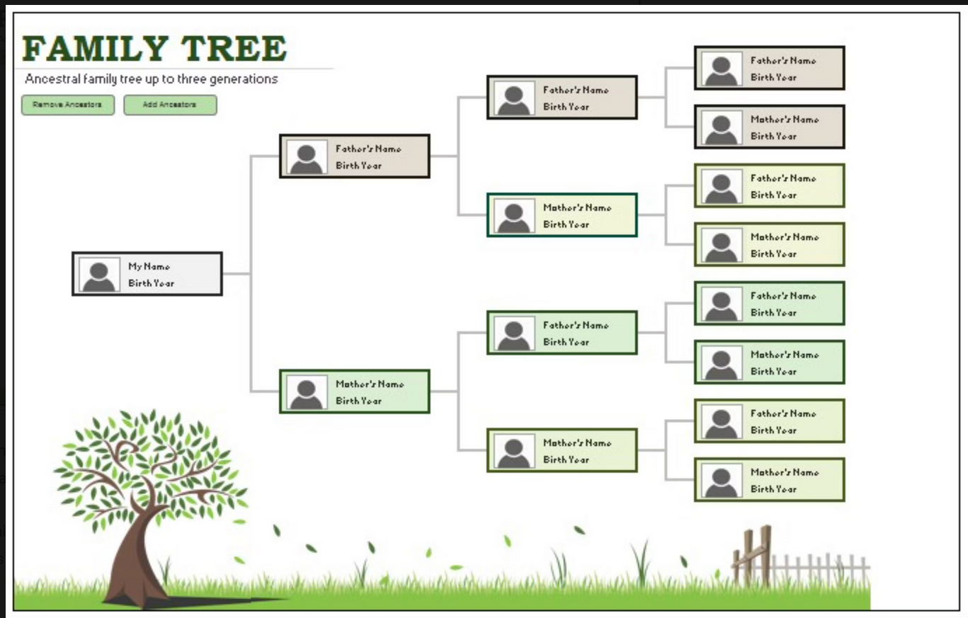 family tree template microsoft