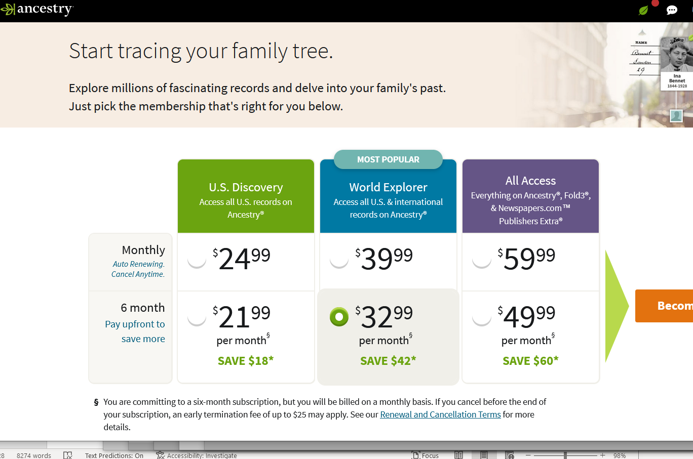 How Much Does Ancestry Cost?